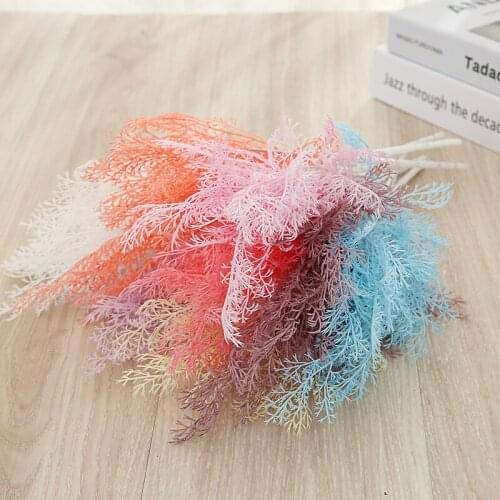 34cm Artificial fake plant pine tree spray bracken leaf plant for wedding decoration