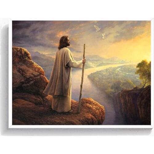 Jesus And Nature Hamilton Mountain Church Canvas Prints Picture Modular Paintings For Living Room Poster Wall Art Home Decor