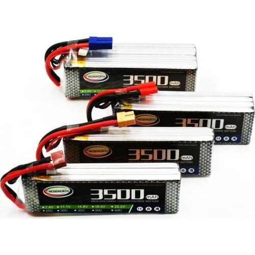 MOSEWORTH 14.8V RC Truck LiPo Battery 4S 3500mAh 60CFor RC Helicopter Car Quadcopter Aircraft Drone