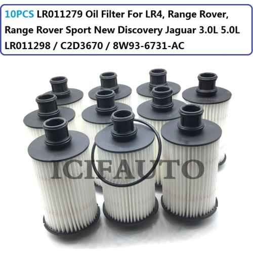 10 * LR011279 Engine Oil Filter For LR4 Range Rover Sport New Discovery Jaguar 3.0L 5.0L OE# LR011298 / C2D3670 / 8W93-6731-AC