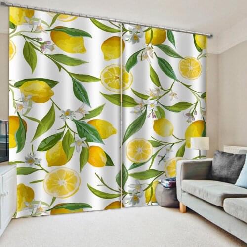 Fashion fruit curtains Window Blackout Luxury 3D Curtains set For Bed room Living room