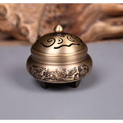 Pure Copper Incense Burner Household Indoor Sandalwood Fragrant Tea Ceremony Decorations for Home Incese Holder Zen Room Decor