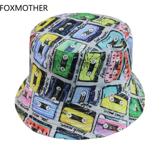 FOXMOTHER New Fashion Cassette Tape Bucket Hat For Men Women