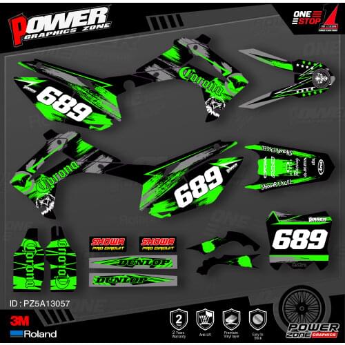 PowerZone Custom Team Graphics Backgrounds Decals 3M Stickers Kit For HONDA 2014-2017 CRF250R 2013-2016 CRF450R 057