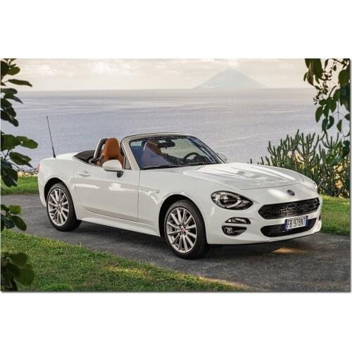 Supercar Poster Fiat 124 Spider Wallpaper HD Prints Canvas Painting Modern Wall art Picture Home Decorations