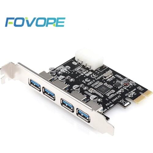 1 Set Professional 4 Port PCI-E To USB 3.0 HUB PCI Express Expansion Card Adapter 5 Gbps Speed For Desktop