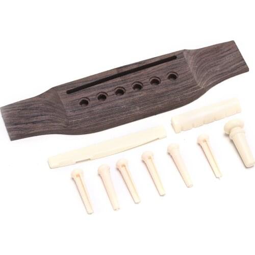 1 Set Professional Universal Acoustic Guitar Bridge + Bone Bridge Pins/Saddle/Nut Saddle Guitar Parts & Accessories