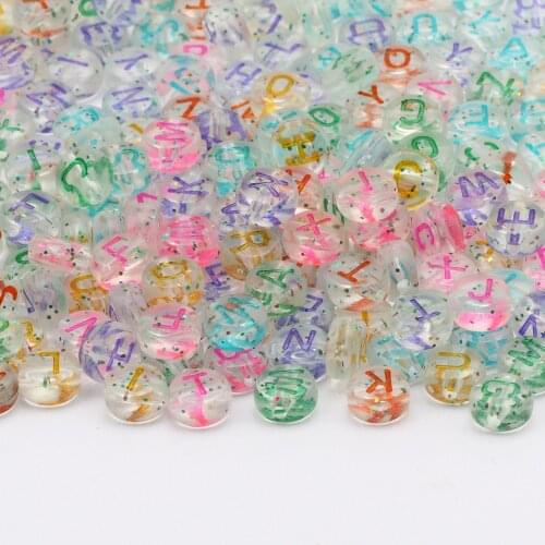 Transparent Mix 4x7mm Acrylic Letter Beads Round Alphabet Spacer Loose Bead For Jewelry Making Diy Necklace Bracelet Accessories