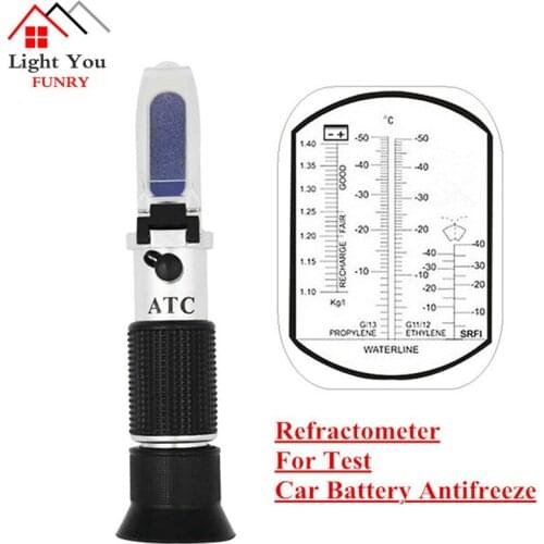 Hand Held Engine Fluid Glycol Point Refractometer With ATC Tester Tool Car Battery Antifreeze Freezing