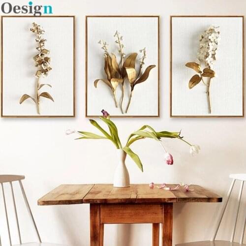 Harry Style Poster Canvas Painting Golden Lilac Hyacinth Orchid Tulip Plant Nursery Print Wall Art Decoration Print Picture