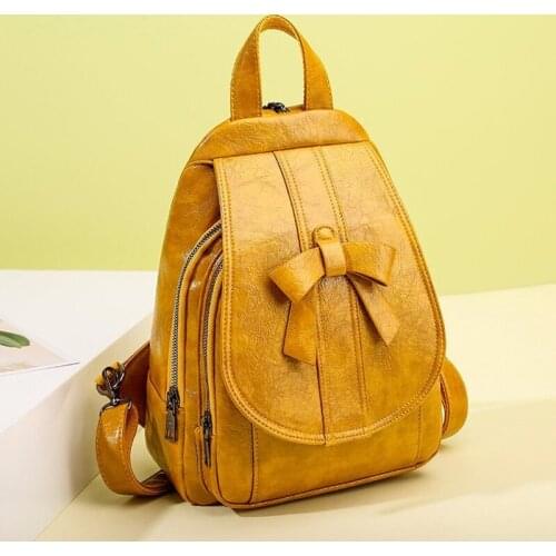 2020 Winter Women Fashion Backpacks High Quality Multifunctional Backpack Bow Leather Backpack Preppy School Bag Mochilas Mujer