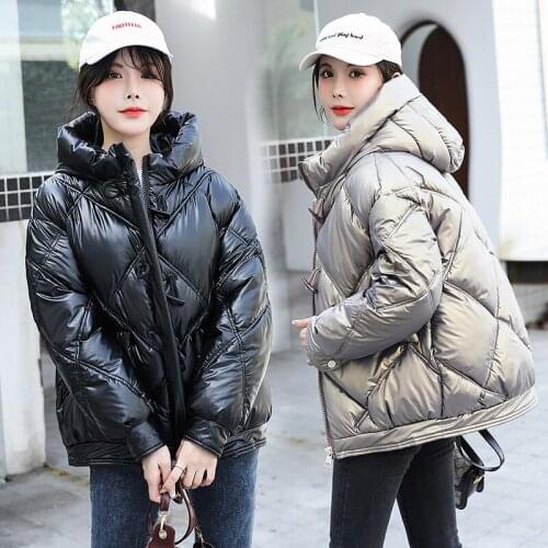 Winter jacket Bright face wash free new Korean bread suit large size wide cotton suit winter loose cotton coat womens wear