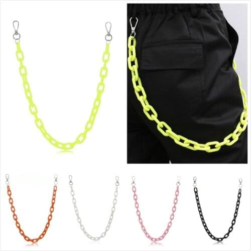 1PCS Vintage Contrast Candy Color Cool Pants Chain Girls Waist Chain HipHop Statement Jewelry Nice Gift 5Colors