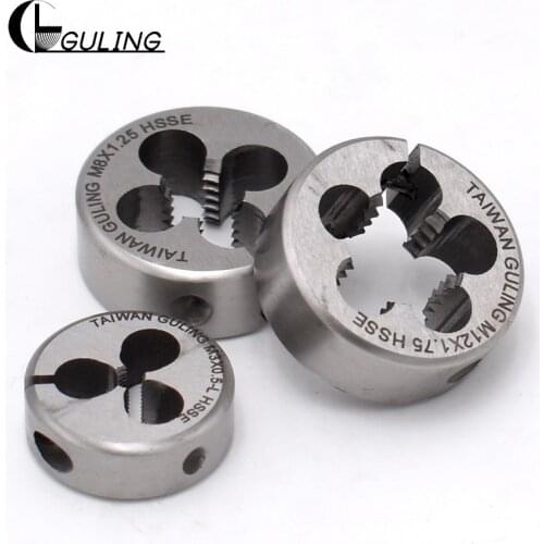 GULING HSSE Metric Round Die M1.6X0.2 M1.8X0.2 Fine Thread cutting Adjustable dies M2X0.25 M2.2X0.25 M2.5X0.25 M2.5X0.35