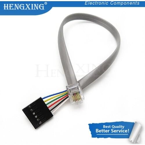 1pcs/lot ICSP crystal head RJ11 turn SIP6 download line MPLAB ICD3 matching ICD2 PICKIT3 In Stock