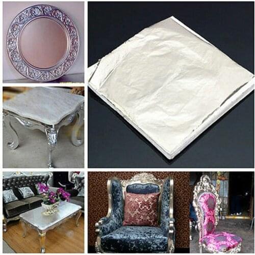 100 pieces of 14x14cm imitation silver piece of silver foil foil paper bronzing packaging handicrafts for bronzing home decorat