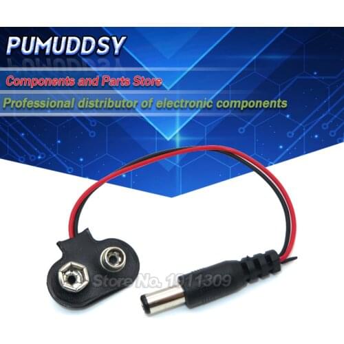 5PCS Experimental 9V Battery Snap Power Cable to DC 9V Clip Male Line Battery Adapter For Uno R3 DIY Jack Connector new