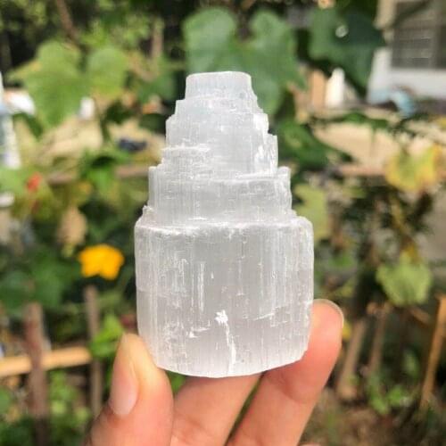 Selenite Tower natural stone mineral crystals healing reiki quartz gemstones modern home decor