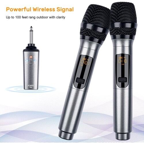 K380S Wireless Microphone Bundle Lapel Receiver Mic Microphone Video Mic UHF Handheld Microphone Mic 2 Mic & 1 Receiver