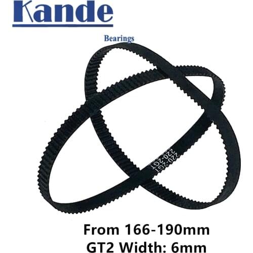 3D Printer Parts GT2 6mm Closed Loop Rubber Timing Belt voron 2.4 166 168 170 172 174 176 178 180 182 184 186 188 190mm 2GT 1pcs