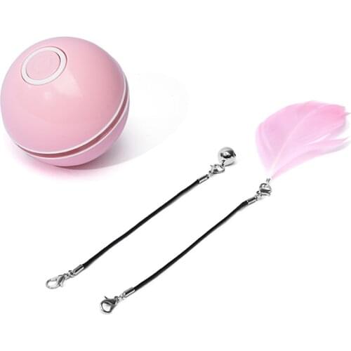 Durability Funny Bite Squeak Toys Smart Cat Toys Ball Durable Fun Pet Toy 360 Degree Self-rolling Ball with Bell