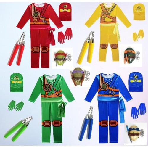Movie Cartoon Ninja Cosplay Costume Tortoise Armor Weapon Toy Action Character Leo Laf Mikey DonFigure Cosplay Props Child Gift