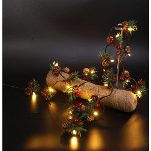 2M 20leds Pine Cone Fariy String Lights Battery Operated DIY Wedding Christmas Decoration Garland Light Holiday Party Lights