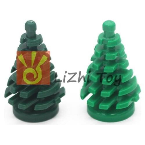 MOC Bricks 2435 Plant Tree Pine Small 2 x 2 x 4 DIY Enlighten Block Bricks Compatible with Assembles Particles