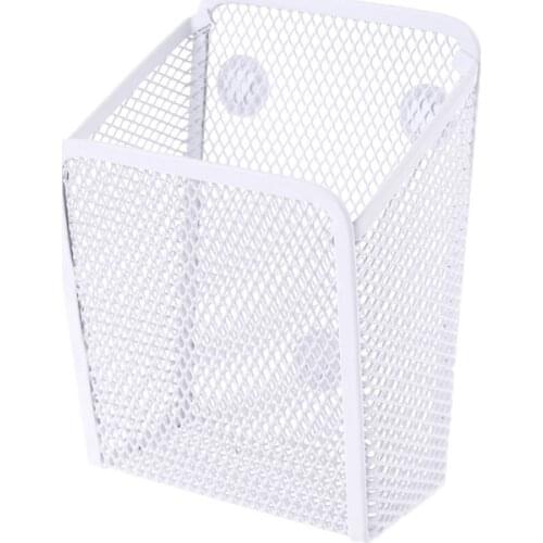 Metal Wire Mesh Magnetic Basket Storage Box Pen Pencil Makeup Organizer Kitchen