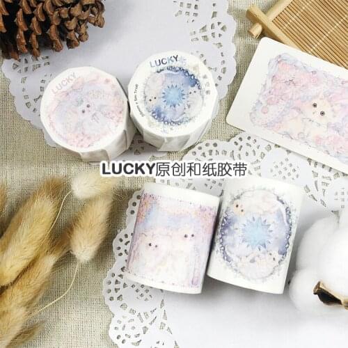 Lovely Cherry And Star cat Washi Tapes Bullet Journal Masking Tape Adhesive Tape DIY Scrapbooking Washi Stickers