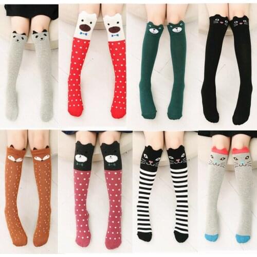 Cute Baby Kids Fox Girls Knee High Socks Tights Leg Warmer Stockings For Age 3-12