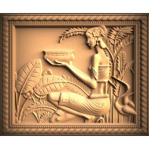 STL Model for CNC Router 3D Printer Artcam Aspire Bas Relief (Ancient Women)