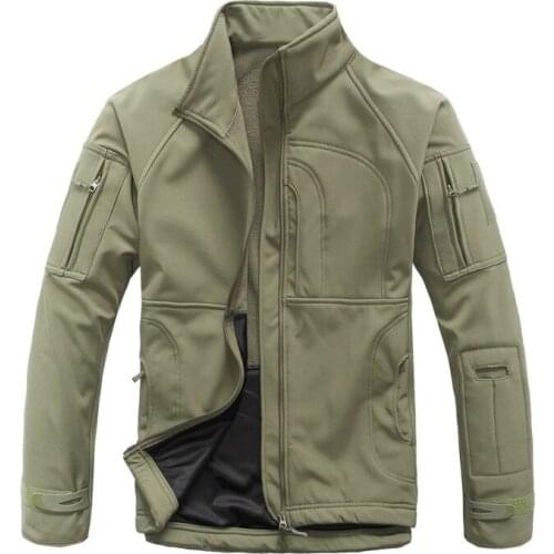 2020 Mens Military Jackets Army Camouflage Autumn Winter Tactical Jacket Sharkskin Standcollar Windproof Outerwear Fleece Coats