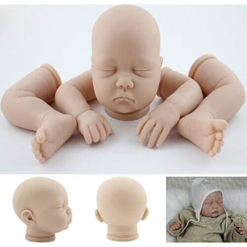 Handmade DIY 22inch Reborn Kits Soft Silicone Blank Baby Doll Mold Suede Cloth Body Set Hands-On Toy