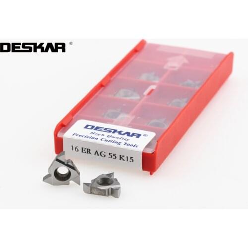 10PCS DESKAR 16ER 16IR A55 A60 G55 G60 AG55 AG60 11BSPT 14NPT K15 Threading Turning Tools Lathe Cutter Cutting For Aluminum