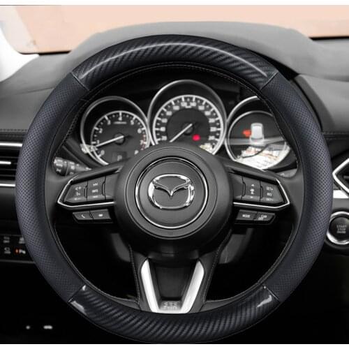 Genuine leather Car Steering Wheel Cover Anti-Slip for Mazda 2 3 5 6 8 RX MX CX30 CX5 CX7 CX3 CX9 Atenza AXELA 38cm Accessories