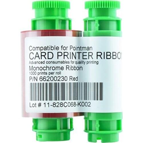 New Red Ribbon Compatible For Pointman TP-9000 66200230 Card Printer,1000 prints