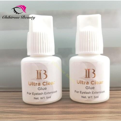 Original 10 Bottles Korea IB Ibeauty Ultra Clear Glue Fast Drying Eyelash Extensions Transparent Glue White Cap 5ml