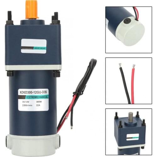10RPM-1000RPM DC Geared Motor 12V 300W High Torsion Permanent Magnet Reductor Engine DC Reversible Reduction Geared 15mm Shaft