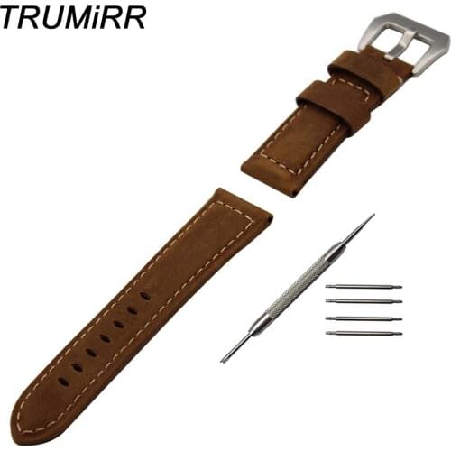 Italian Genuine Leather Watchband 20mm 22mm for Luminox Men Women Watch Band Wrist Strap 316L Steel Buckle Bracelet Black Brown
