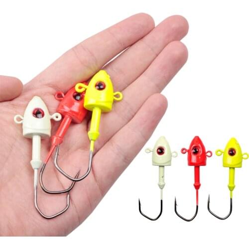 1pcs fishing crank Jig head hook 7g 10g 14g 20g 27g 32g Triangle barb Luminous hard bait soft worm Jig Heads Fishing Tackle Hook