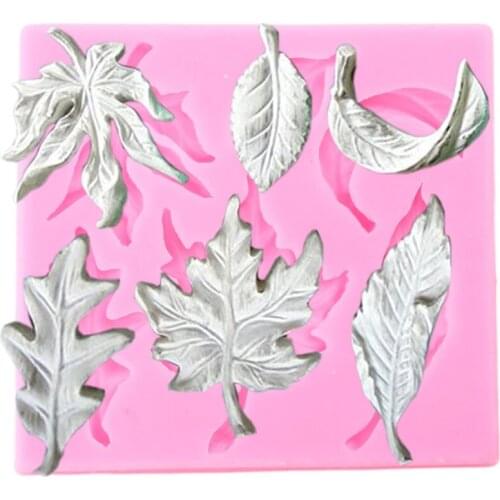 Variety Of Leaves Cupcake Topper Fondant Cake Decorating Tools Cake Border Silicone Mold DIY Candy Polymer Clay Chocolate Molds