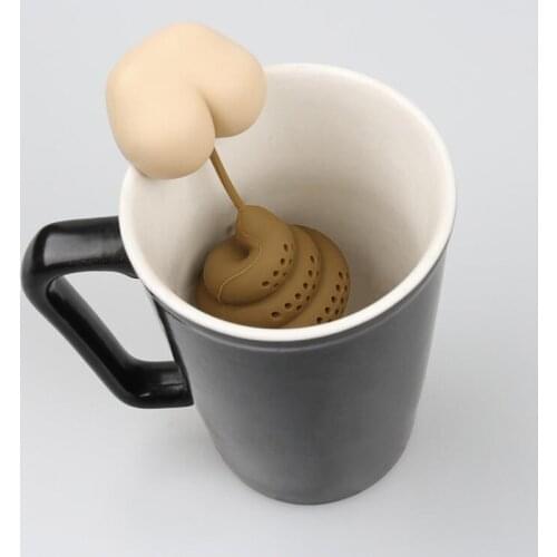 Silicone Tea Infuser Funny Poop Tea Leaf Strainer Reusable Herb Spice Filter Scented Tea Set Accessories Tool