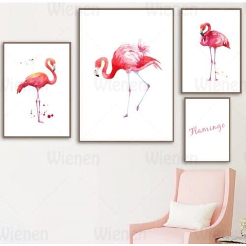 Nordic Posters and Prints Flamingo Canvas Painting Animal Pictures Modern Wall Art Home Decoration for Living Room Bedside Mural