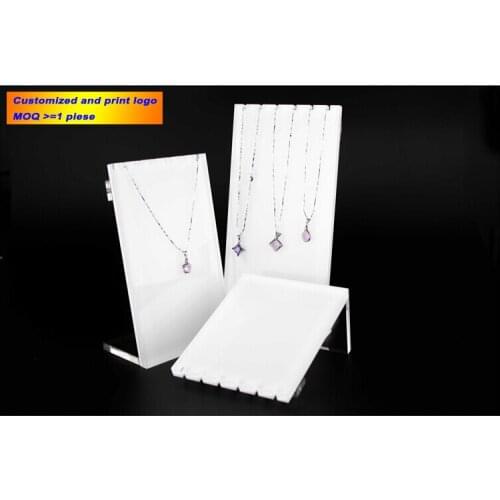 3pcs/set 8mm Thick Quality Acrylic Necklace Display Stand Necklace Showing Easel Pendant Holder Necklace Showcase Shelf