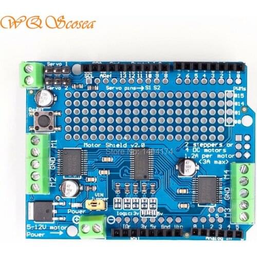 WQScosea Q8S-363 I2C TB6612 Stepper Motor PCA9685 Servo MOSFET Driver Shield V2 Board For Arduino Uno Mega R3 Robot PWM
