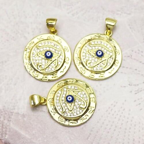 20Pcs Round Eyes jewelry pendant Zircon eyes jewelry pendants for women accessories pendants 7296