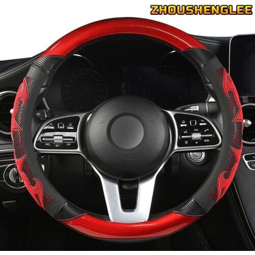 ZHOUSHENGLEE Microfiber Leather Car Steering Wheel Cover For Toyotas Corolla CHR Avensis RAV4 Auris Yaris Land Cruiser Prado