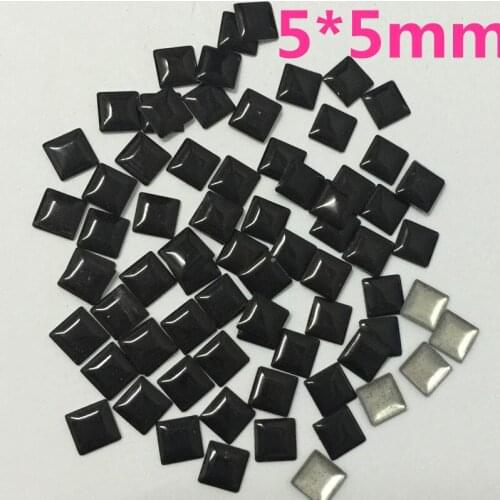 1440pcs/10gr 5*5mm HotFix FlatBack Black Square Iron-on Rhinestuds Heat Transfer Studs Hot Fix Nailheads DIY Spikes For Garments