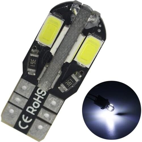 2 Pcs T10 LED Car White Width Lamp Canbus 5730 8SMD12V Car LED Bulb Side Wedge Light